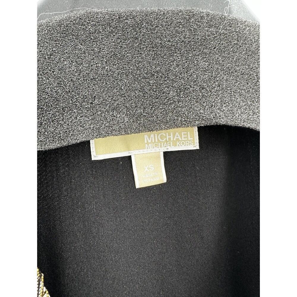 Michael Kors Dress Size XS Metallic Empire Waist V Neck Party Office Gold Event‌ - Picture 3 of 8